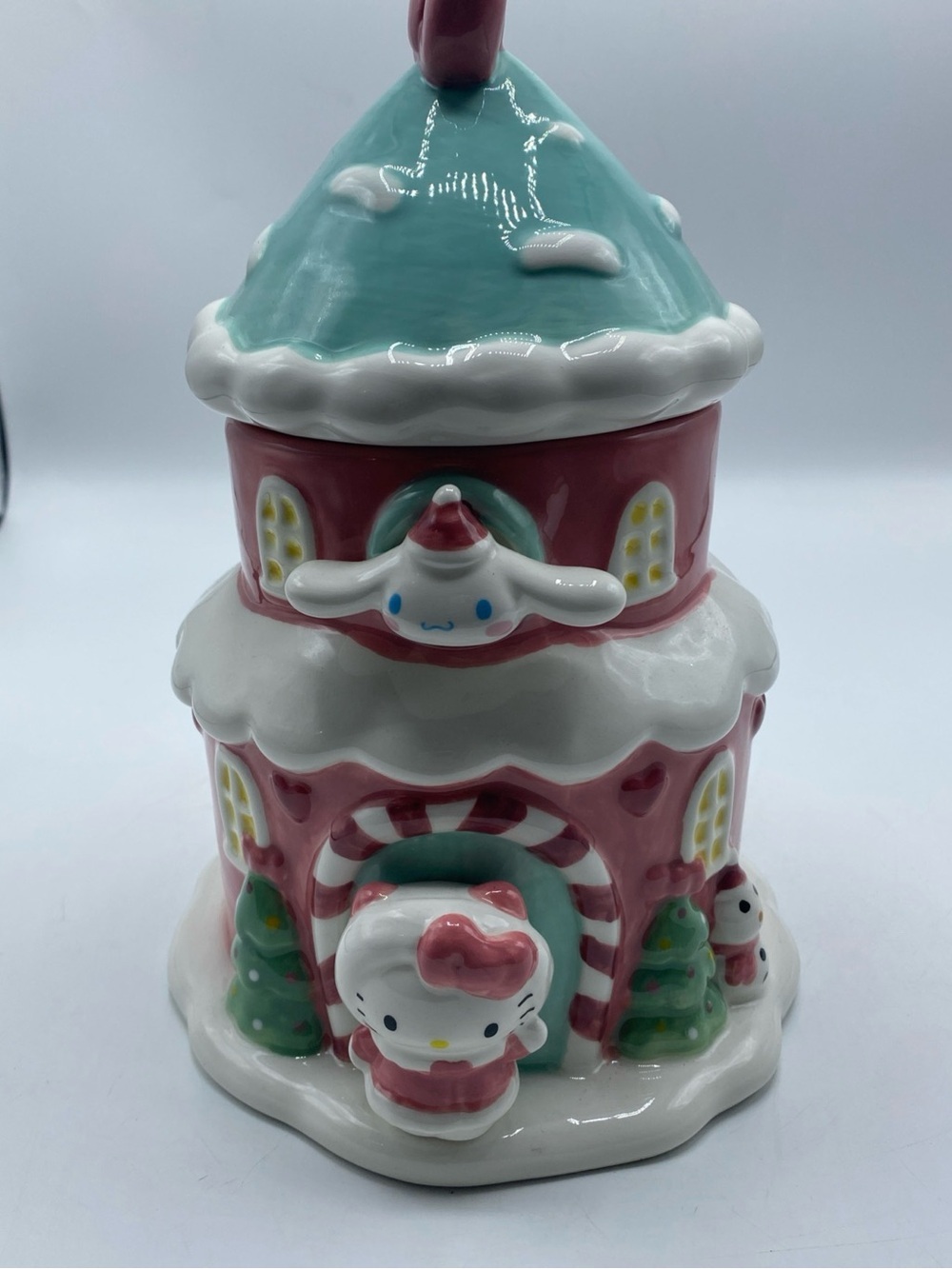 Blue Sky Sanrio Hello Kitty Ceramic Christmas Cookie Jar 2025 Pink Holiday